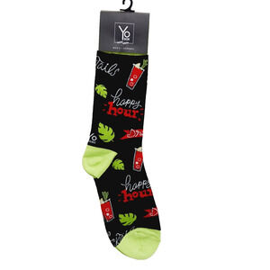 Yo Sox Socks Crew Men Women Bloody Mary Cocktails Happy Hour Alcohol NWT NEW